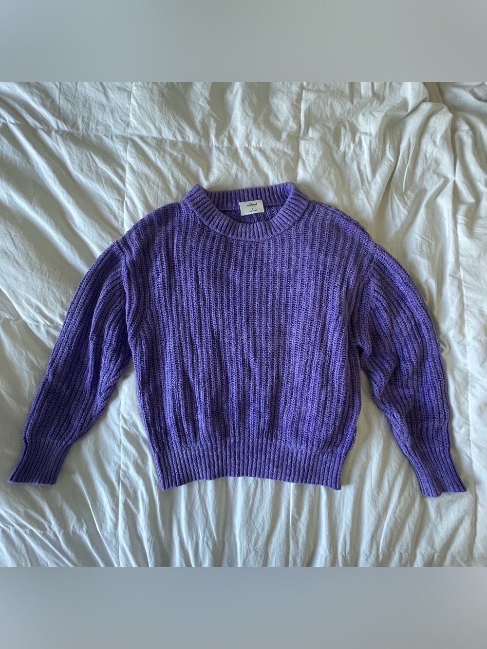 Aritzia Wilfred Chenille Knit Sweater Lavender Size Small